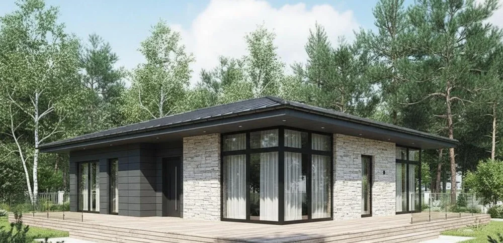 Проект Одноэтажный дом 11 на 17, 121 м2