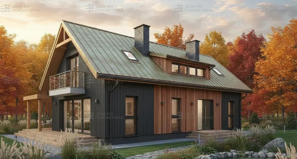 Проект Двухэтажный дом 15 на 10, 156 м2