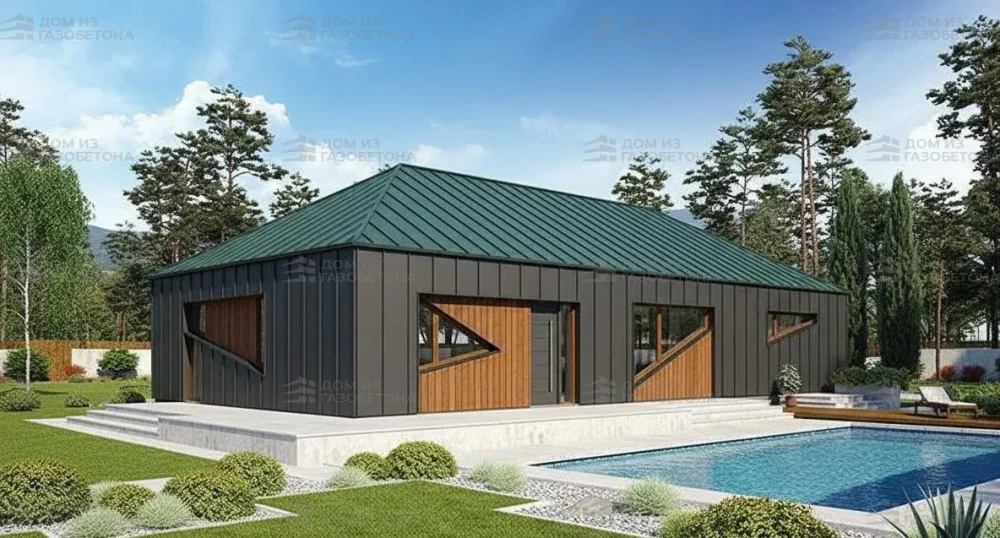 Проект Одноэтажный дом 9 на 19, 123 м2