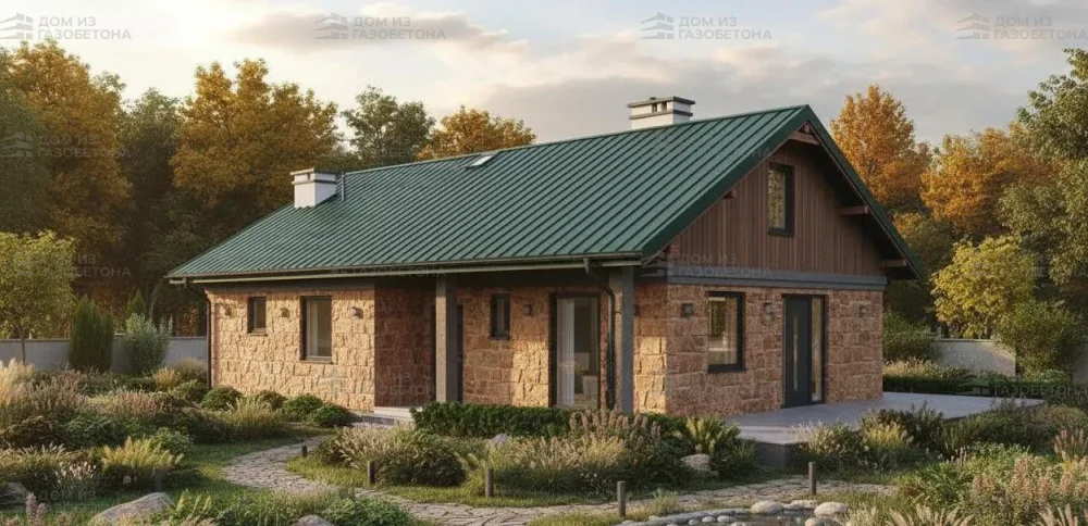 Проект Одноэтажный дом 14 на 9, 95 м2